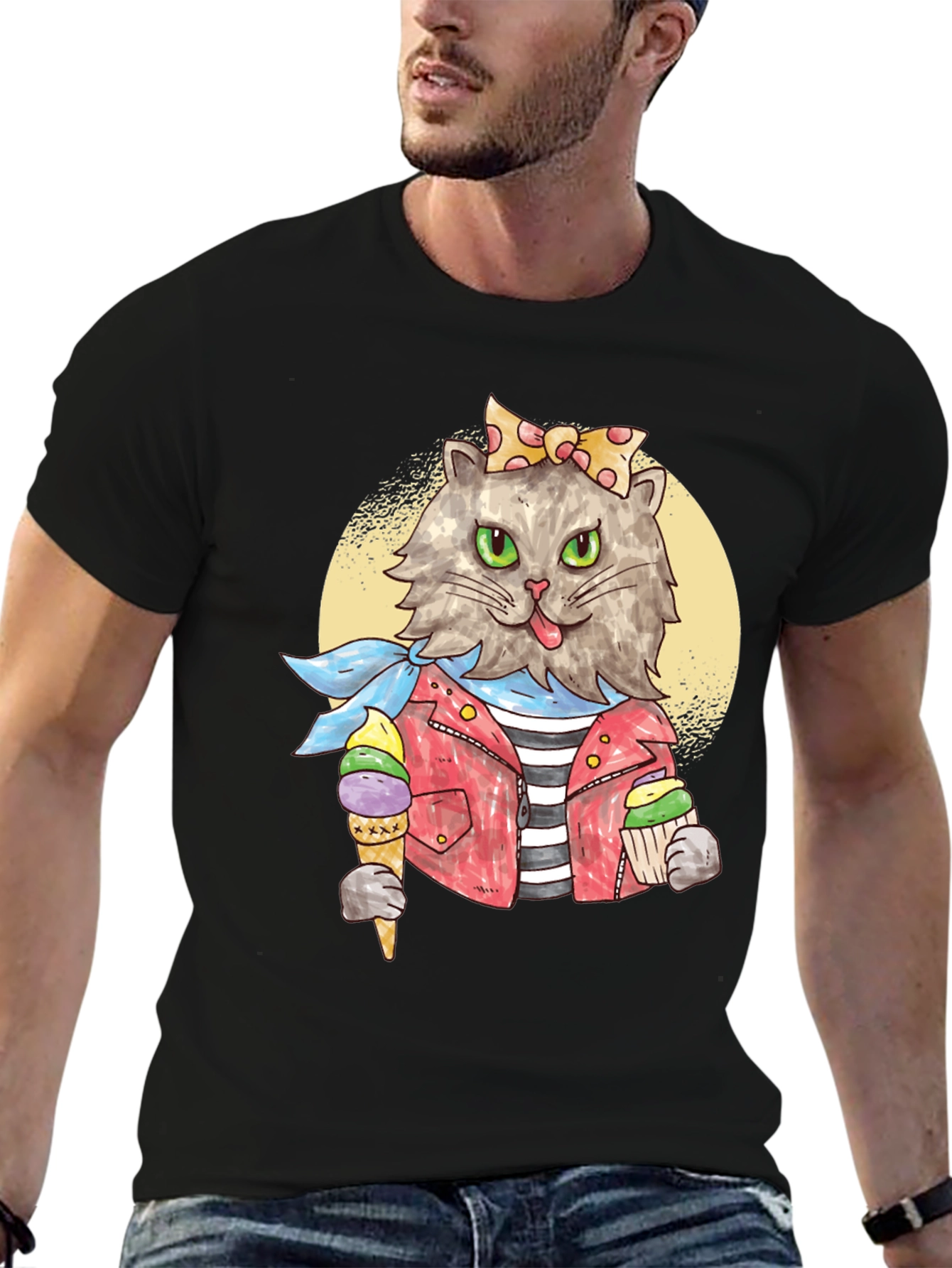 Cat Ice Cream T-Shirt - Quirky Style