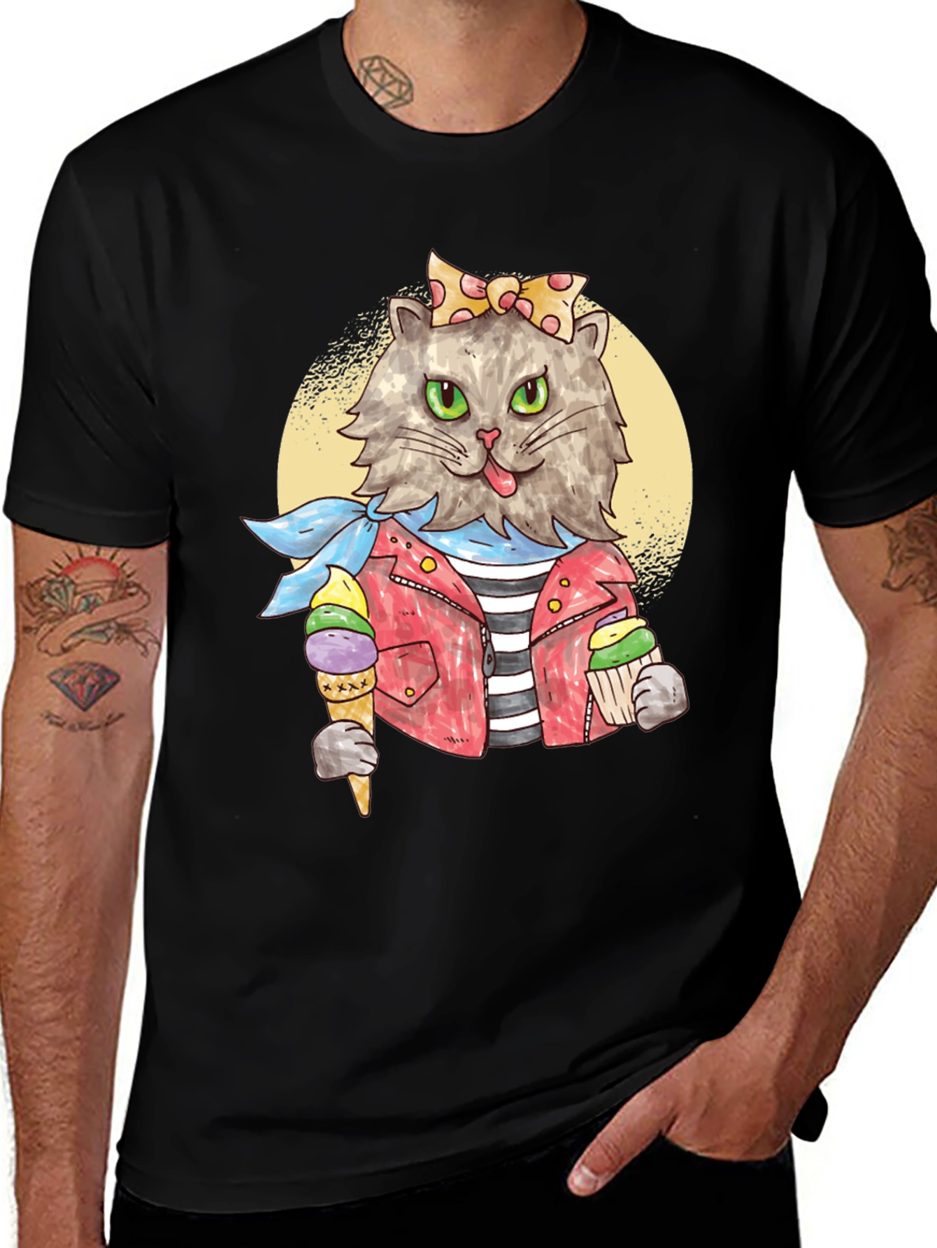 Cat Ice Cream T-Shirt - Quirky Style