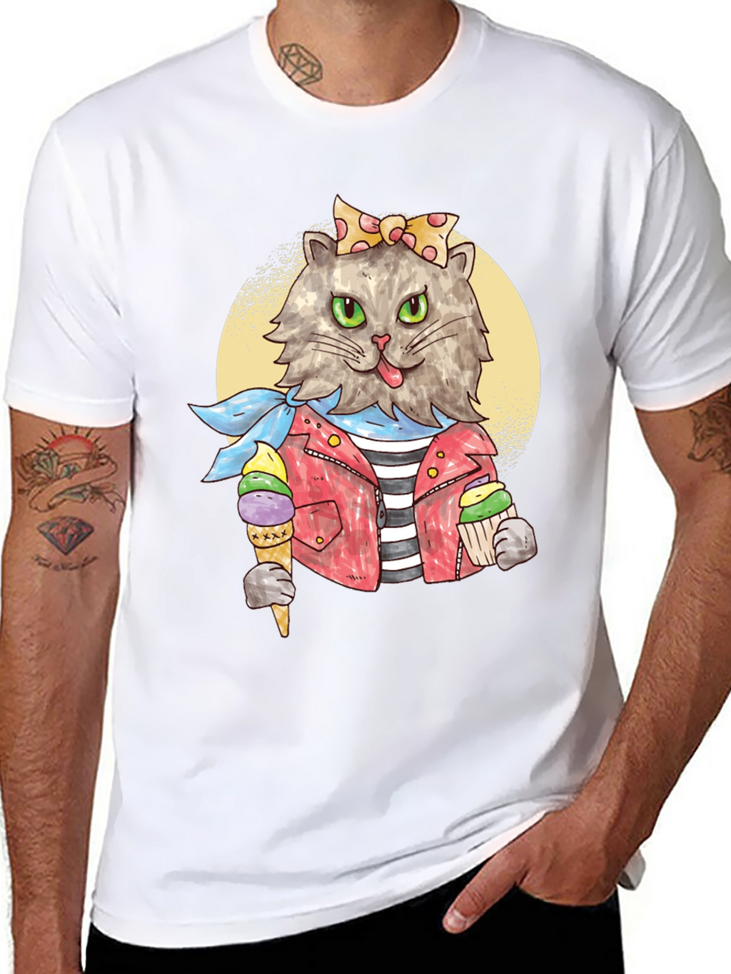 Cat Ice Cream T-Shirt - Quirky Style