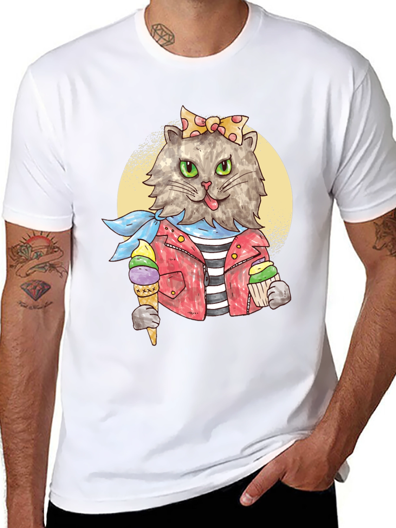 Cat Ice Cream T-Shirt - Quirky Style