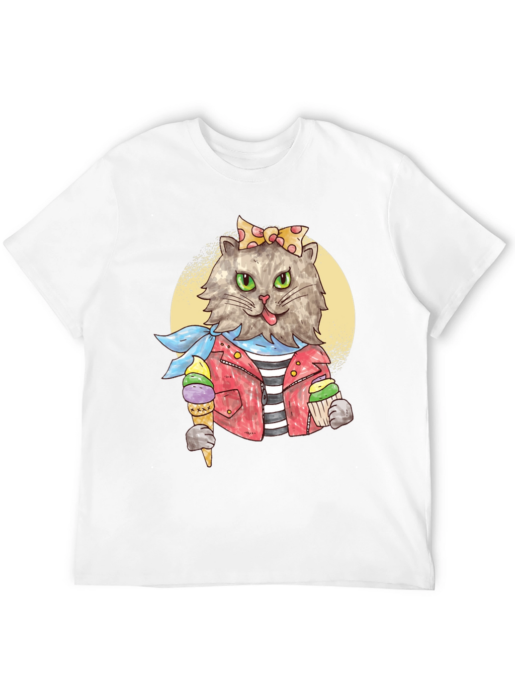Cat Ice Cream T-Shirt - Quirky Style