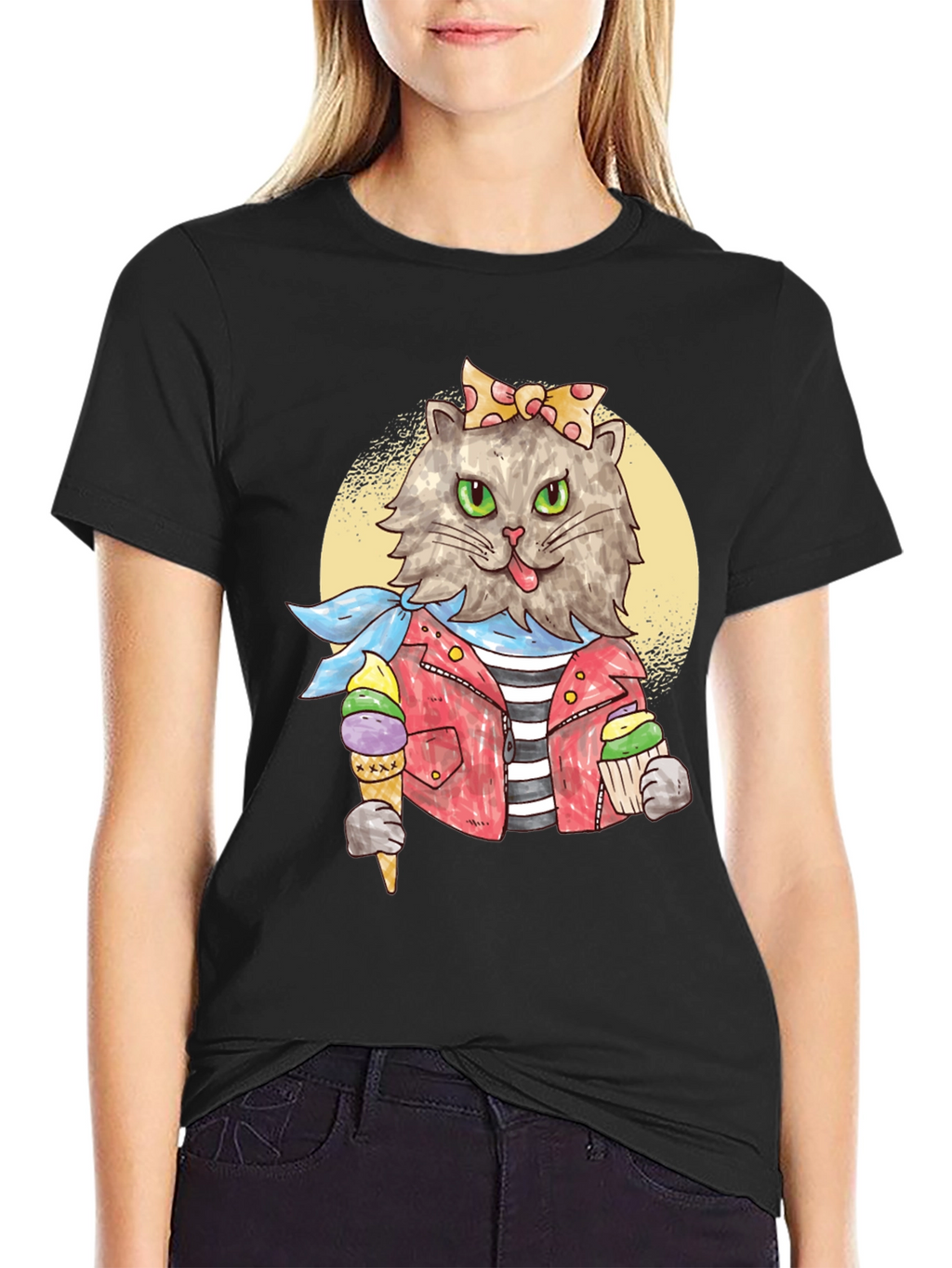 Cat Ice Cream T-Shirt - Quirky Style