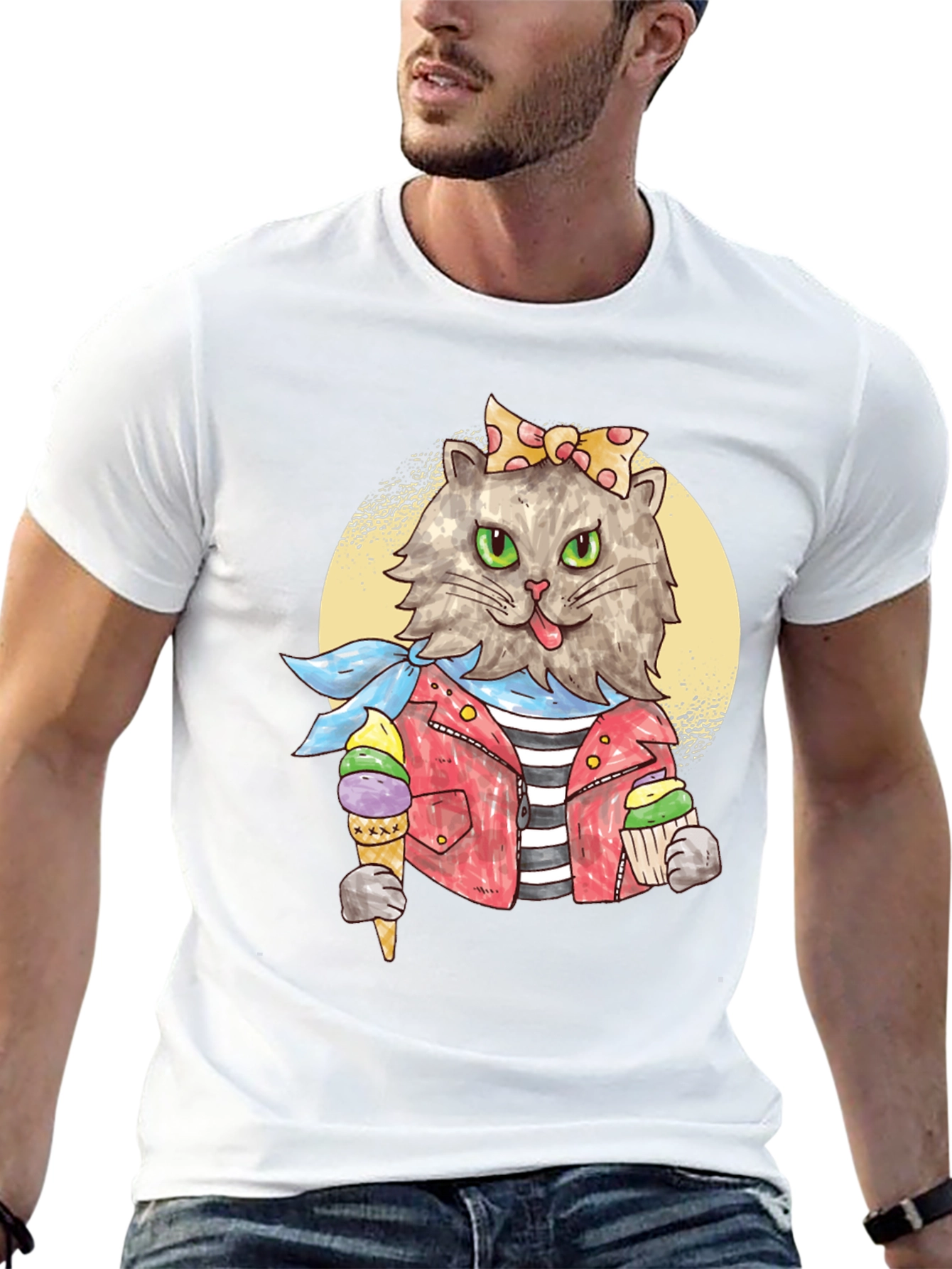 Cat Ice Cream T-Shirt - Quirky Style