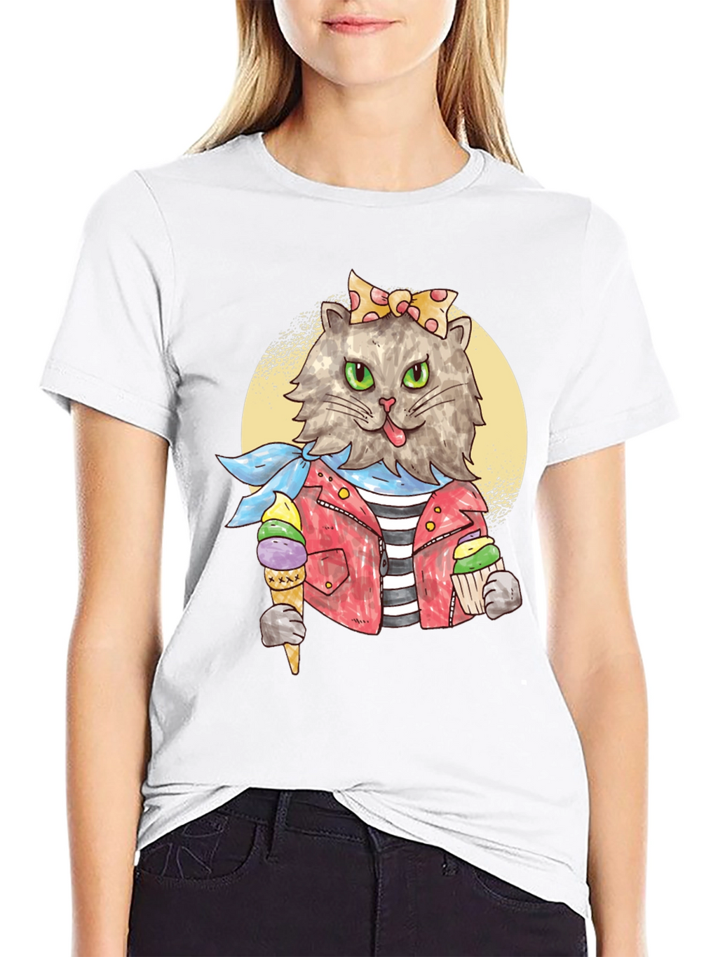Cat Ice Cream T-Shirt - Quirky Style