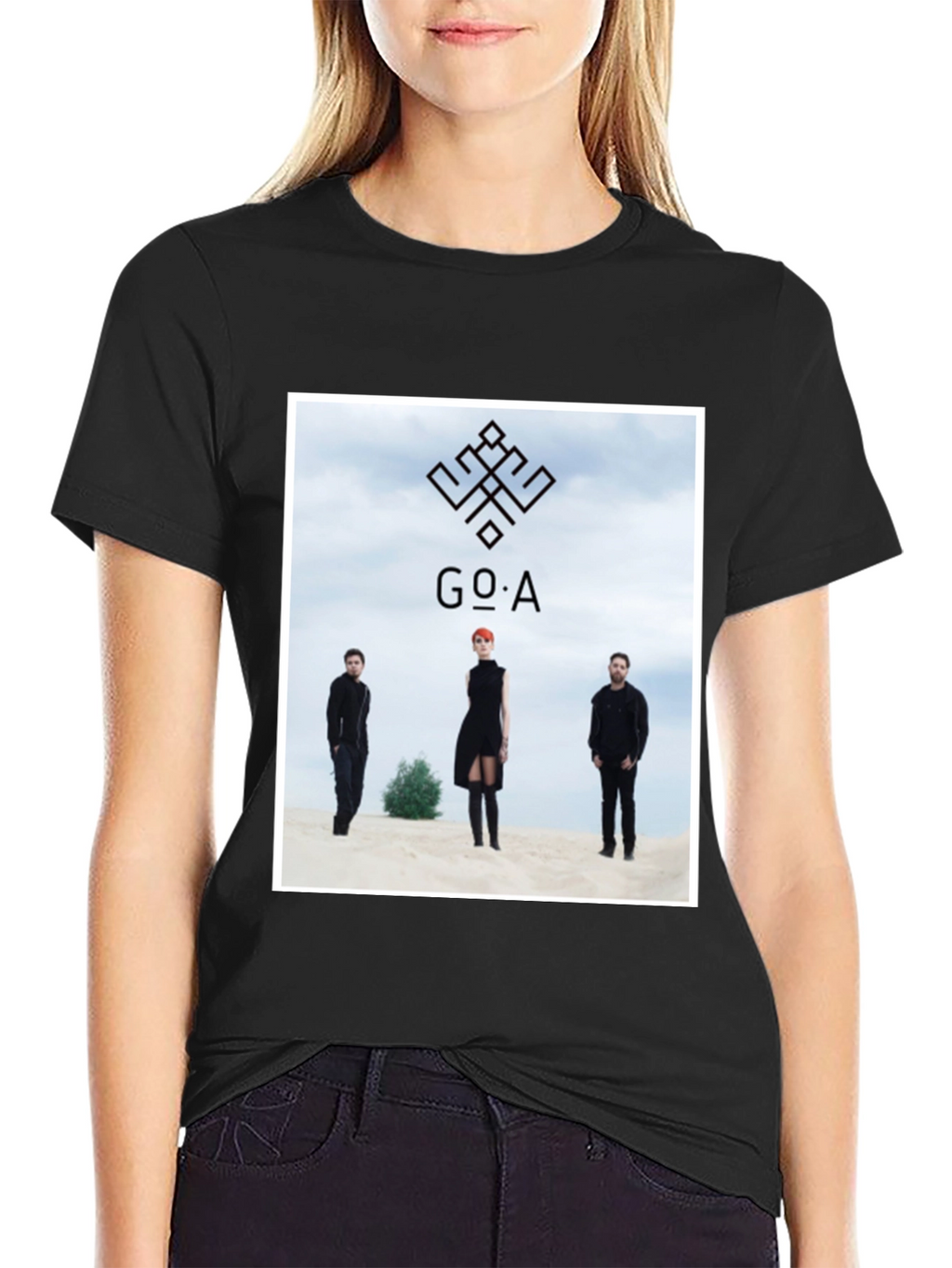 GO_A Band T-Shirt - Black Cotton Blend