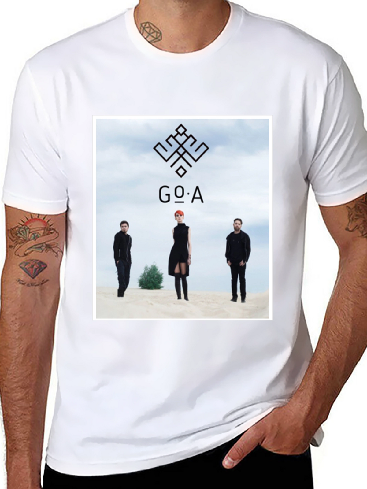 GO_A Band T-Shirt - Black Cotton Blend