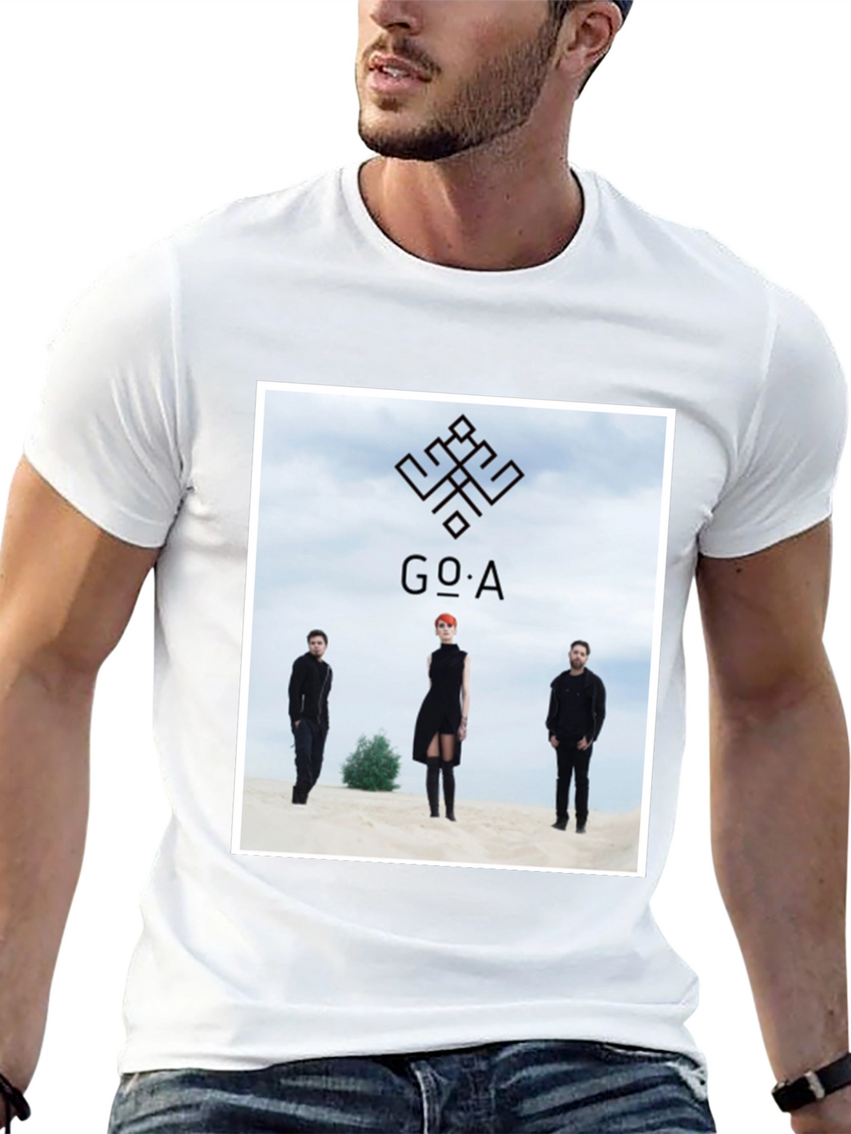 GO_A Band T-Shirt - Black Cotton Blend