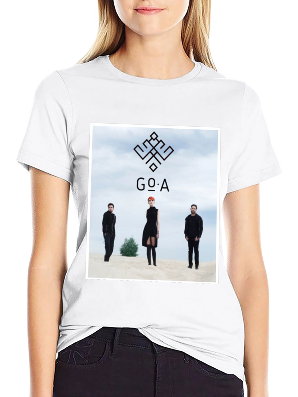 GO_A Band T-Shirt - Black Cotton Blend