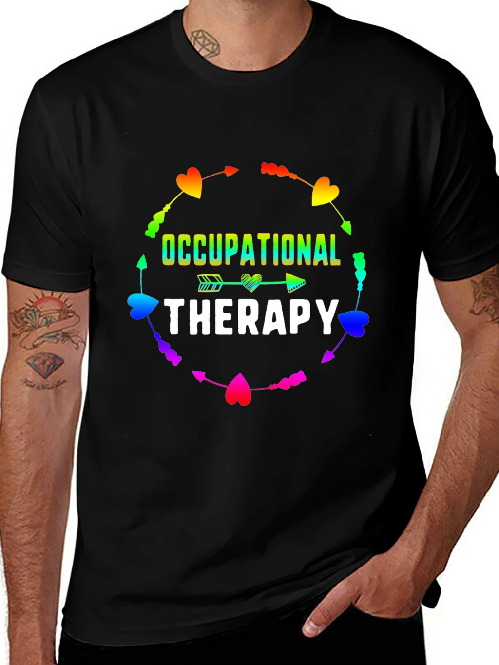Occupational Therapy Rainbow Heart Arrow T-Shirt