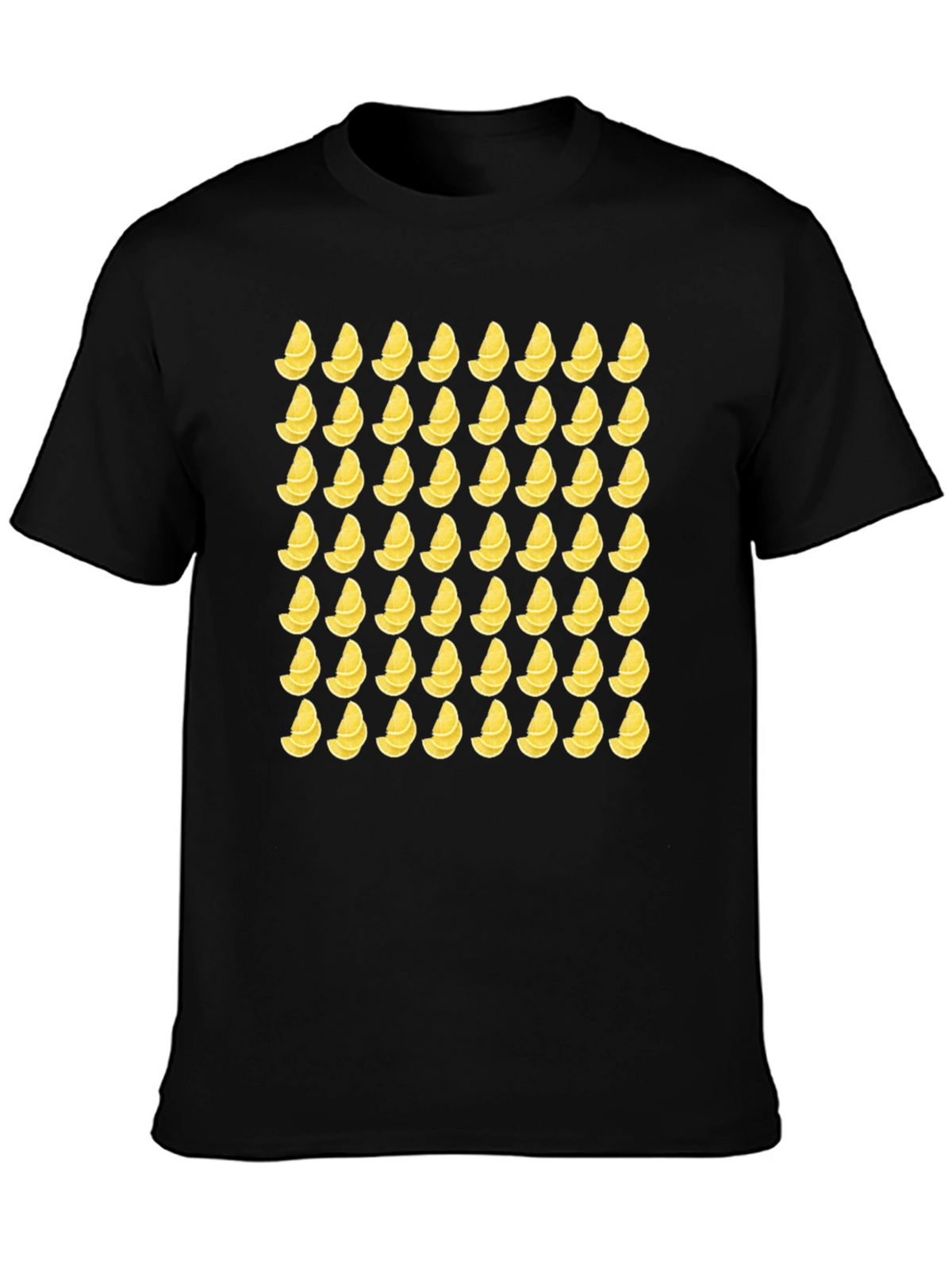 Lemon Slice Pattern T-Shirt - Black