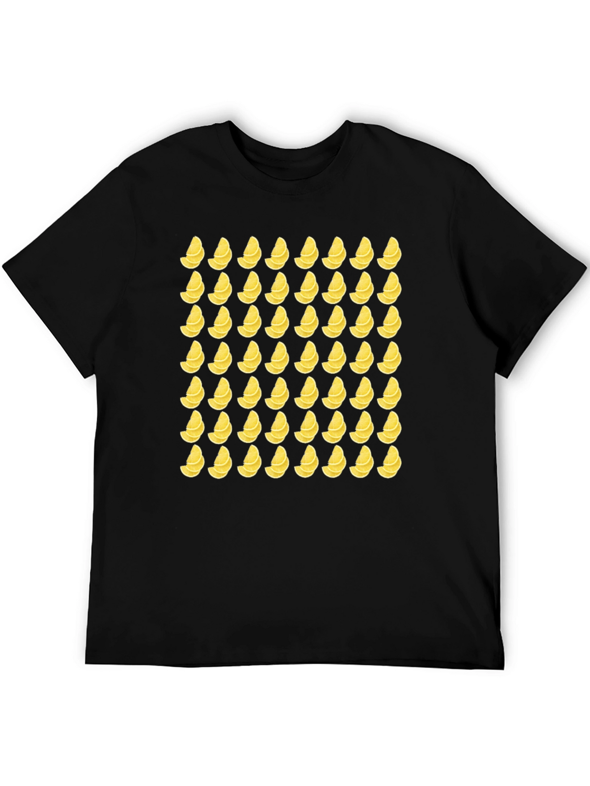 Lemon Slice Pattern T-Shirt - Black