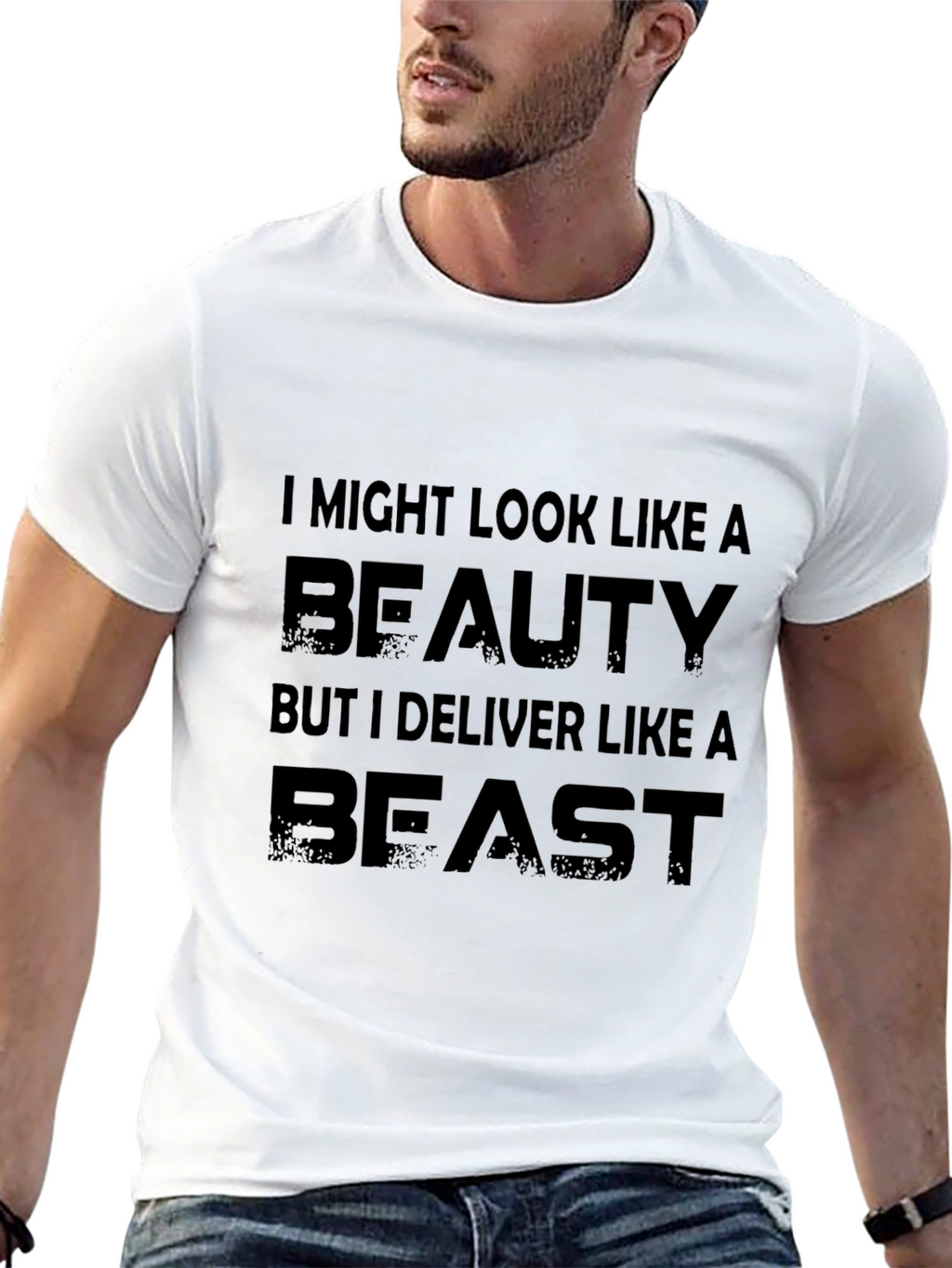 Beauty and Beast Mens Black T-Shirt