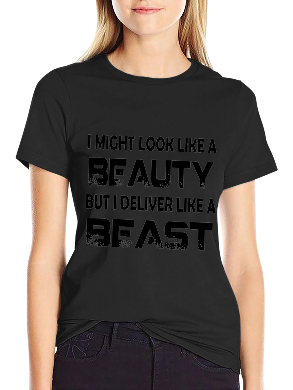 Beauty and Beast Mens Black T-Shirt