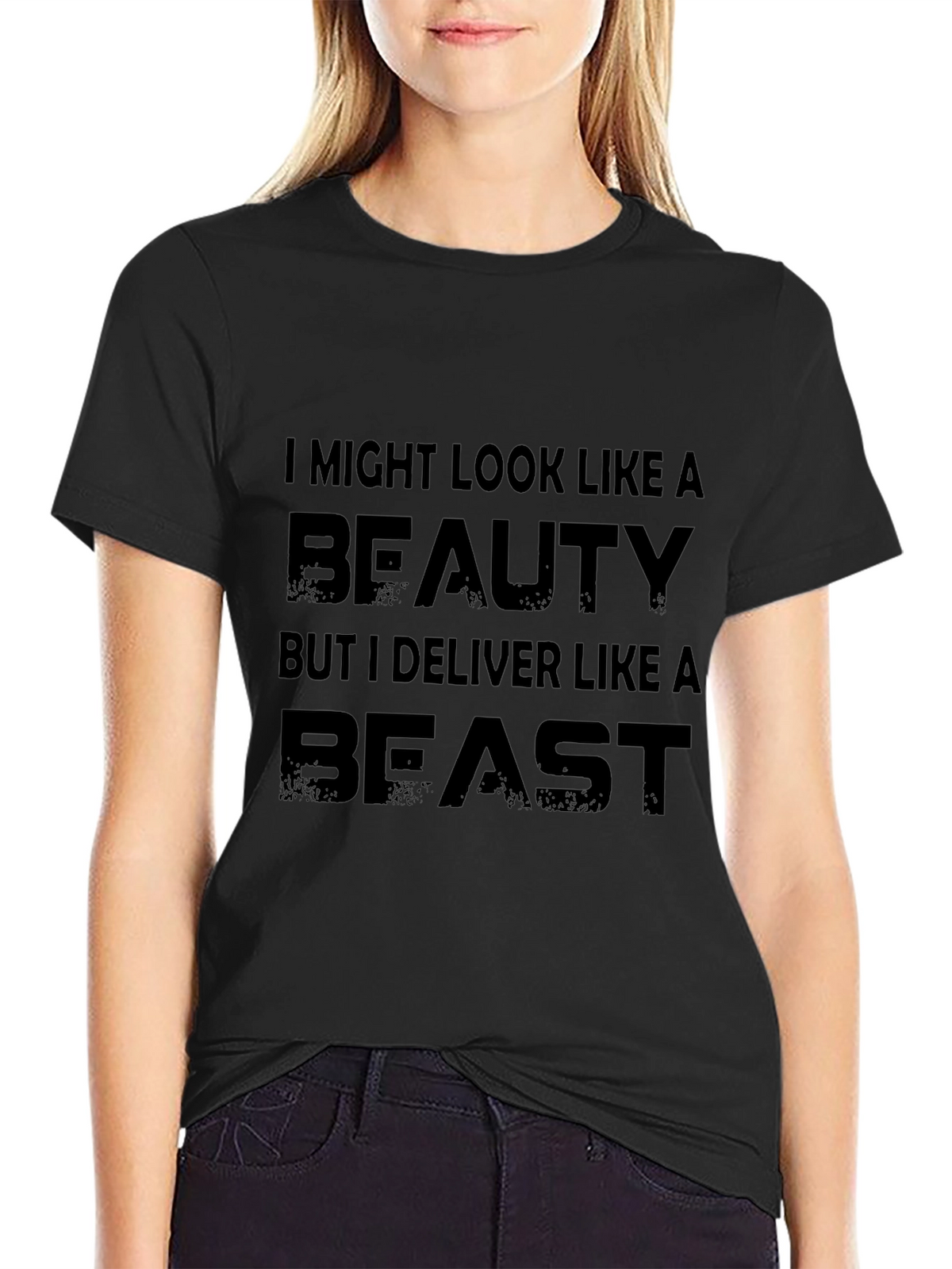 Beauty and Beast Mens Black T-Shirt