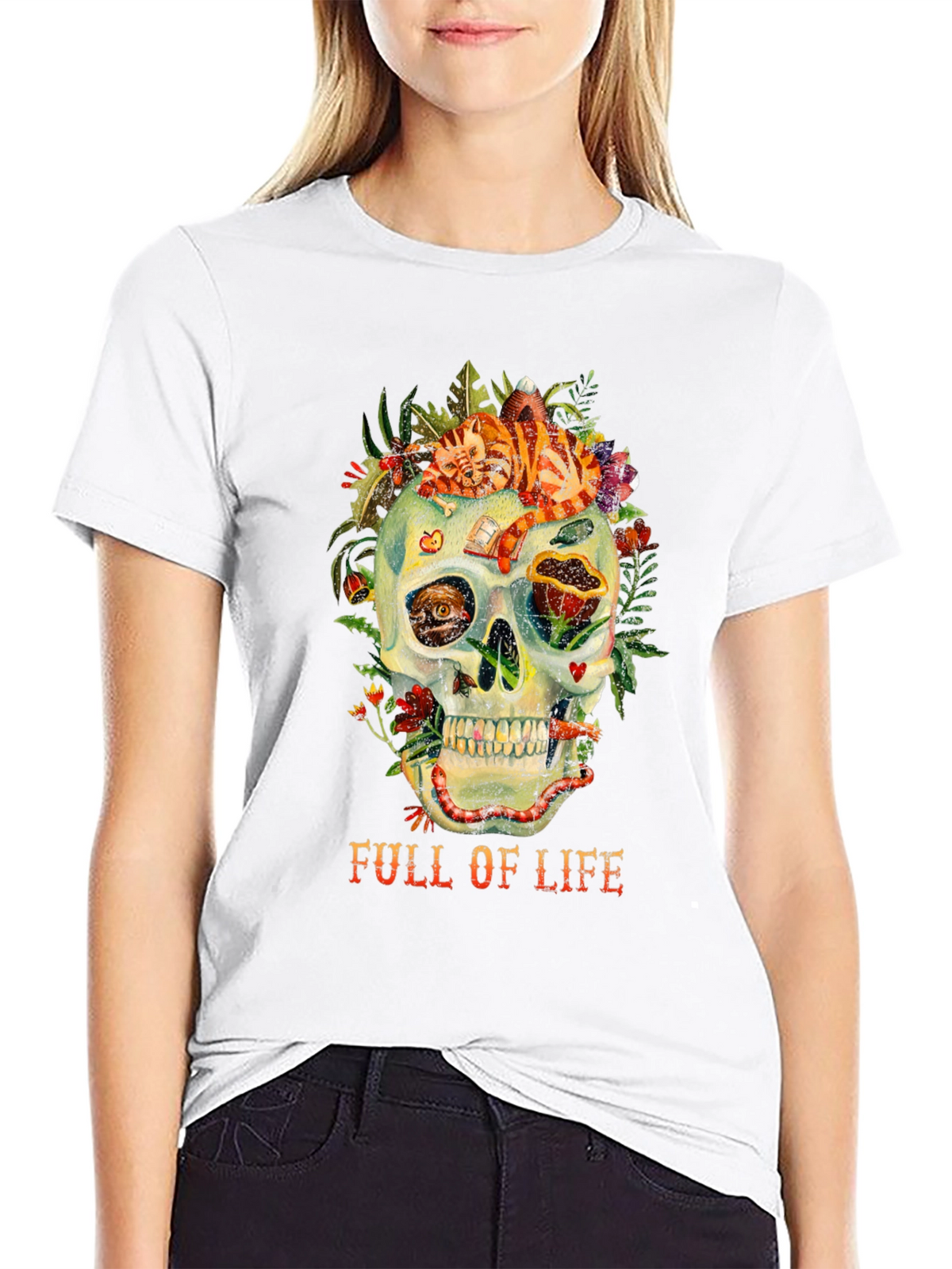 Full of Life Graphic Skull T-Shirt