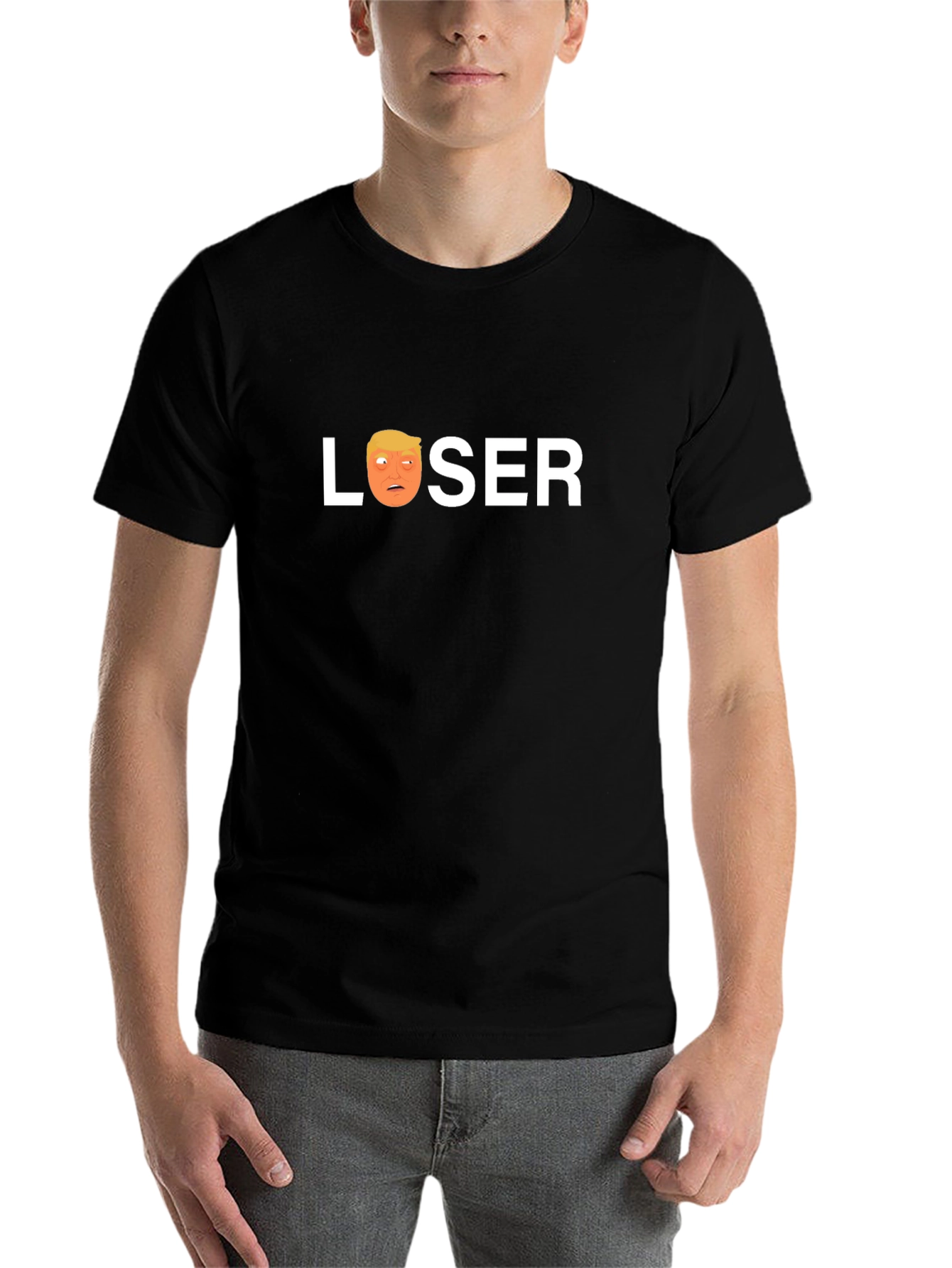 Loser Trump Graphic T-Shirt - Black Crew Neck Tee
