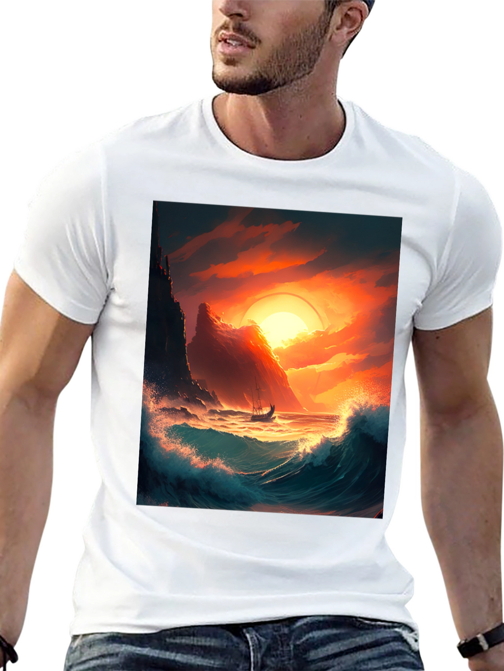 Sunset Voyage Graphic Tee - Coastal Adventure