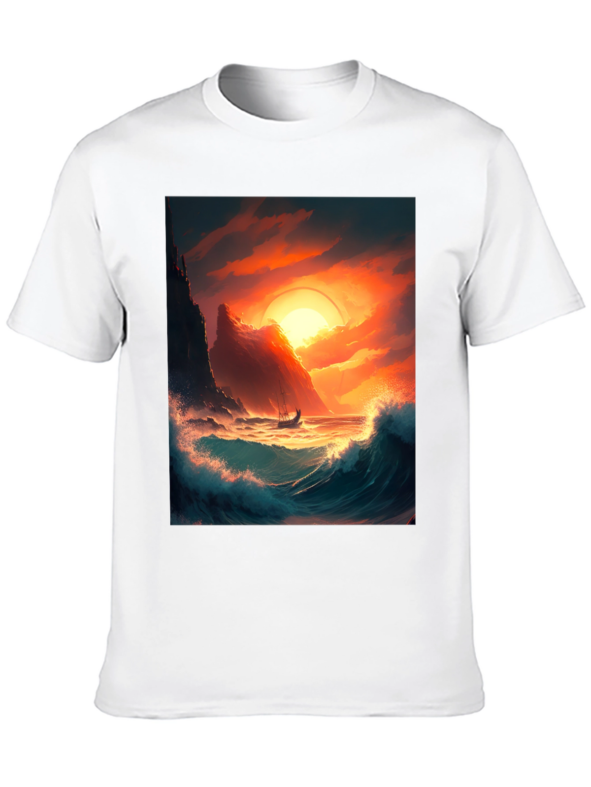 Sunset Voyage Graphic Tee - Coastal Adventure