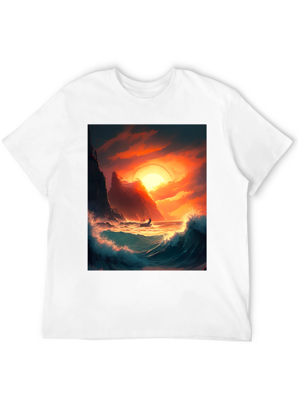 Sunset Voyage Graphic Tee - Coastal Adventure