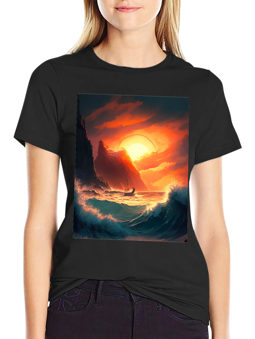 Sunset Voyage Graphic Tee - Coastal Adventure