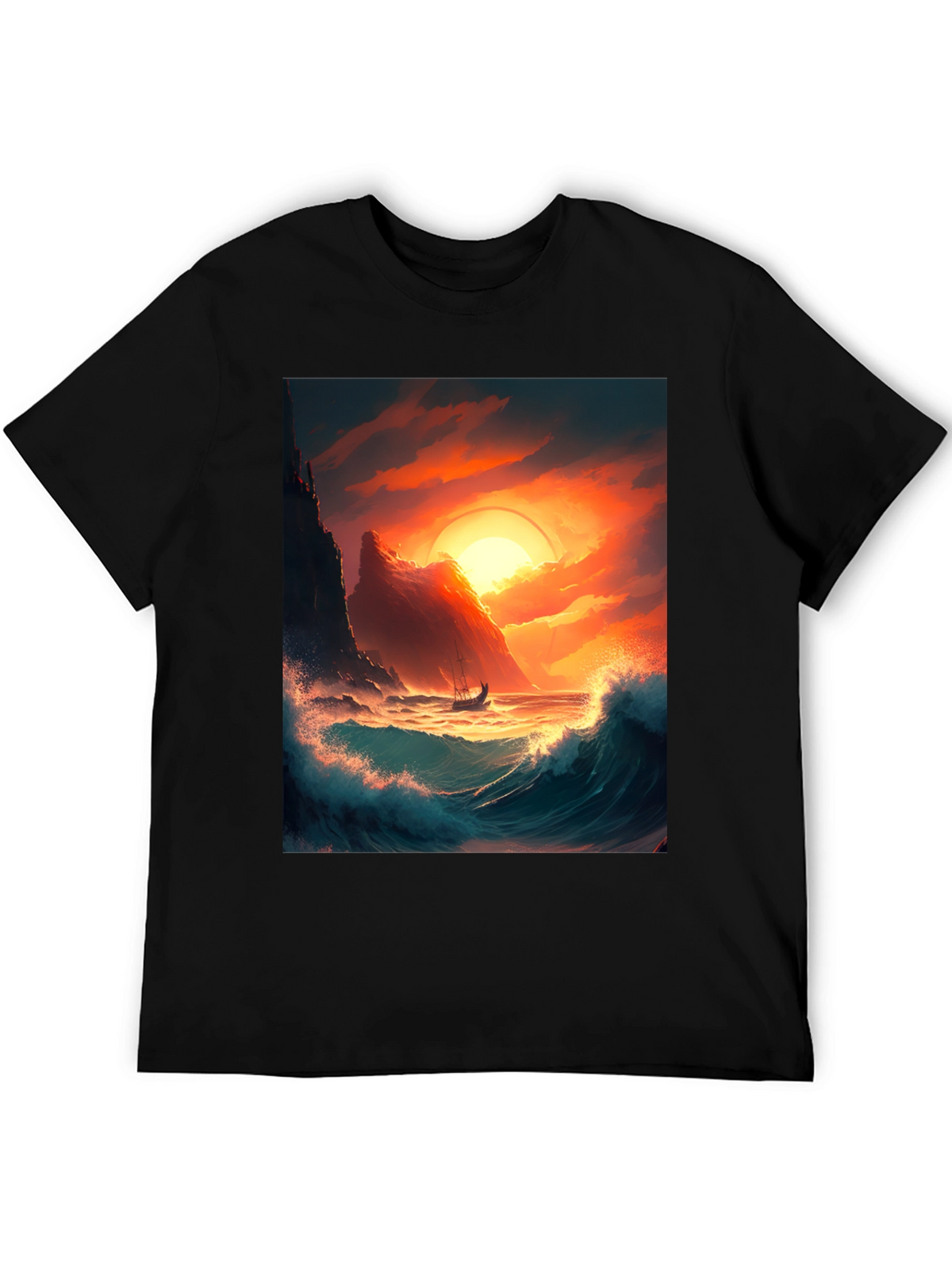Sunset Voyage Graphic Tee - Coastal Adventure