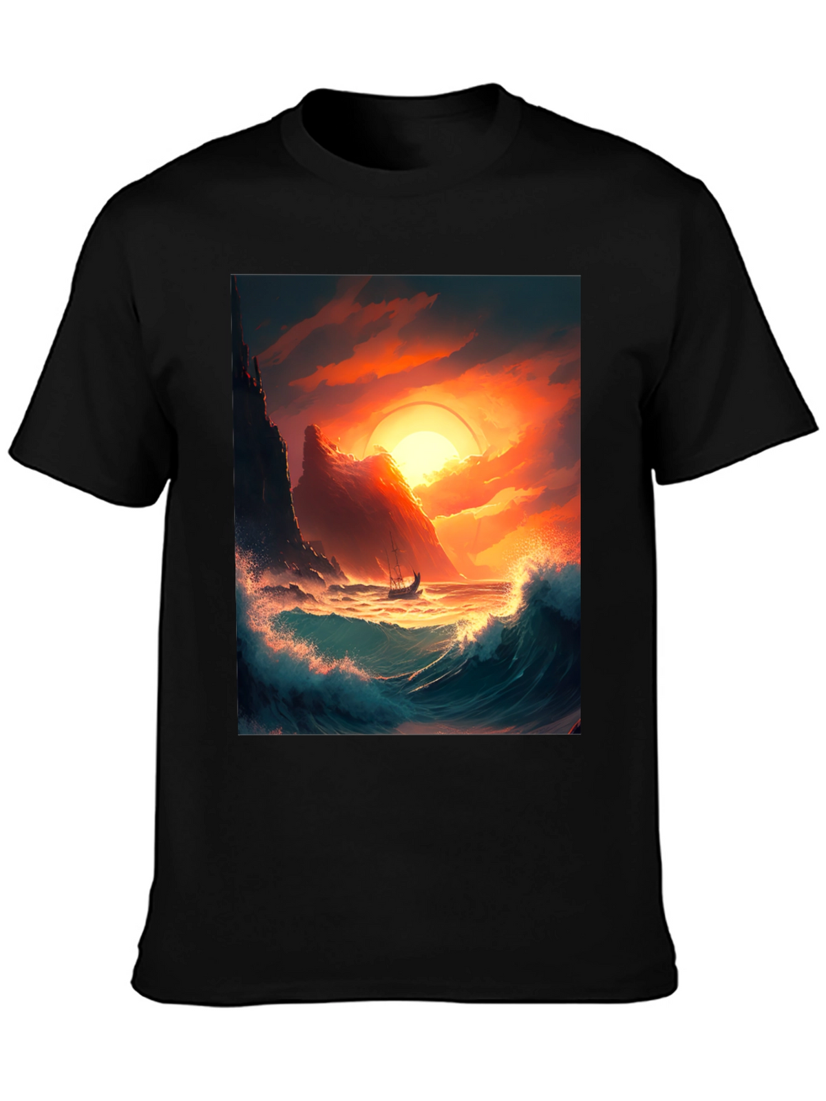 Sunset Voyage Graphic Tee - Coastal Adventure