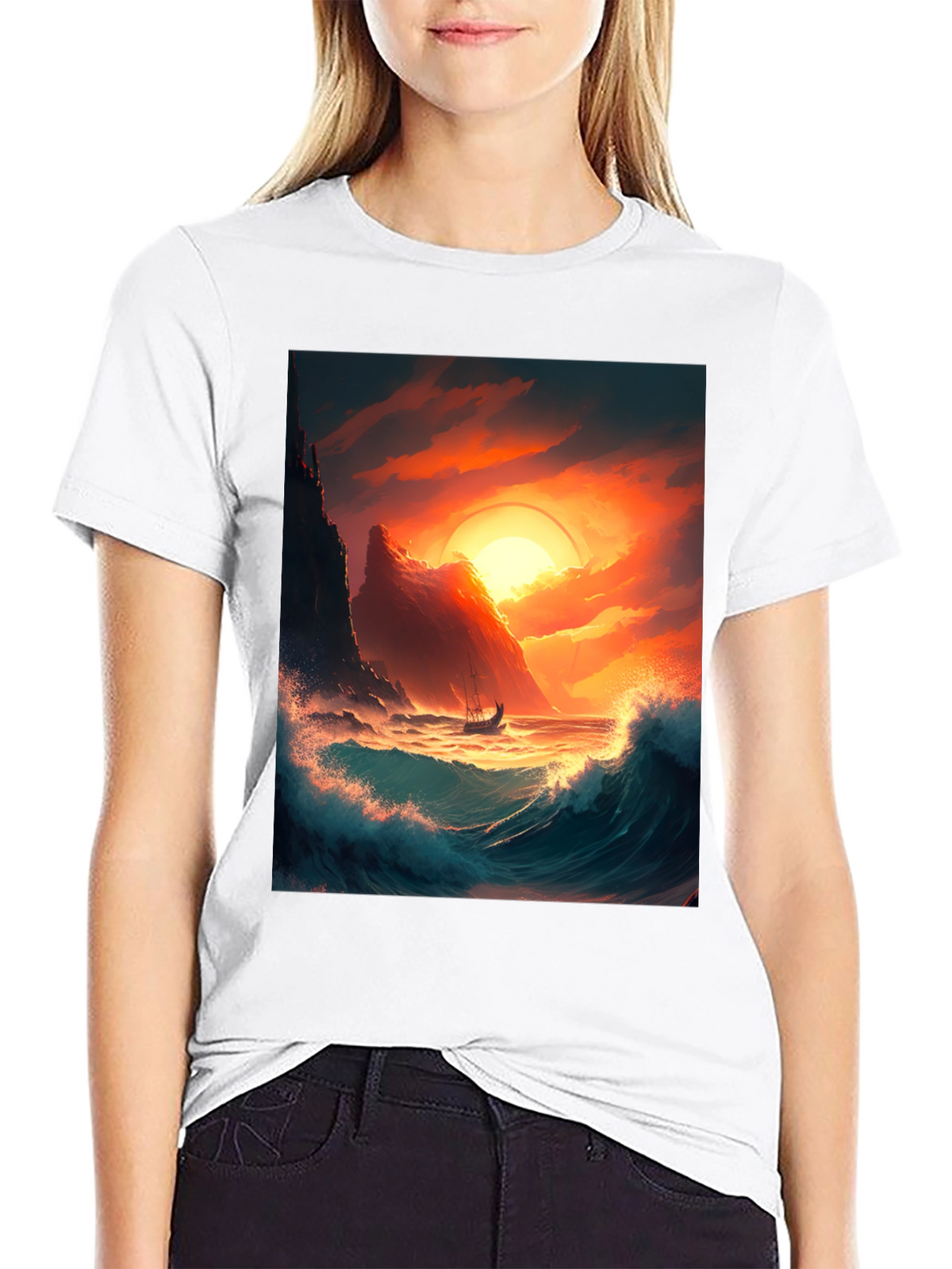 Sunset Voyage Graphic Tee - Coastal Adventure