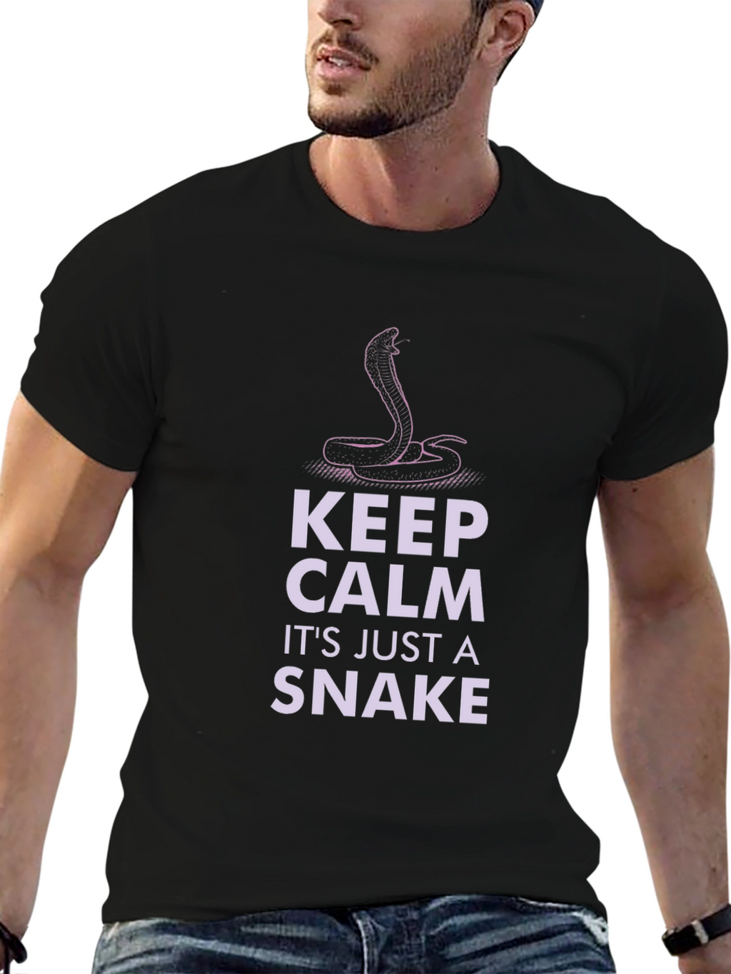 Keep Calm Snake T-Shirt - Funny Cobra Design