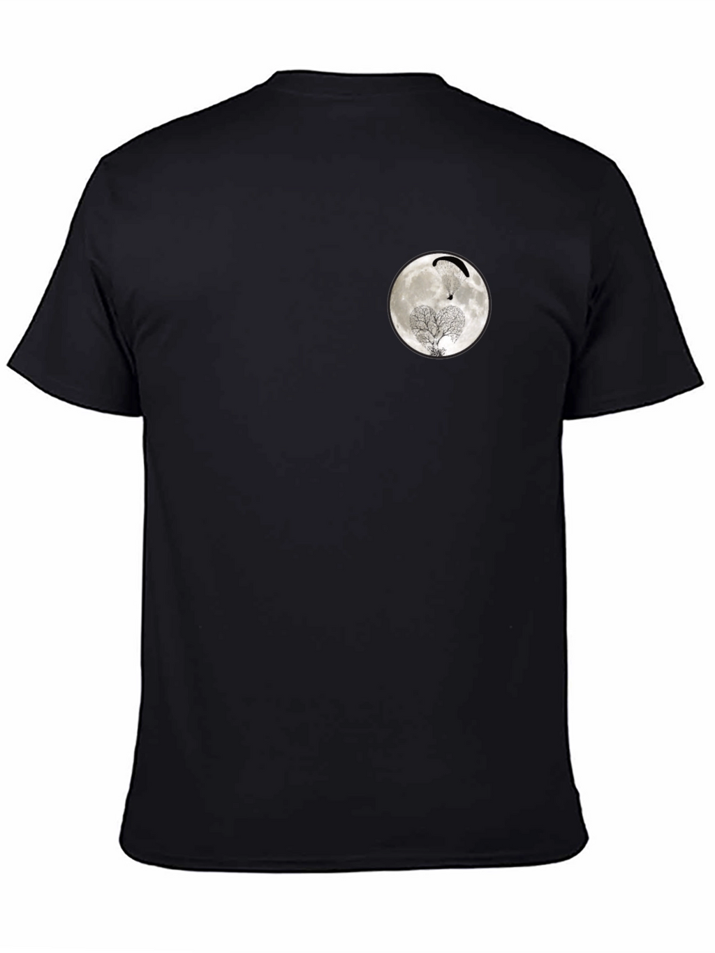 Moon Paragliding Tree Black T-Shirt