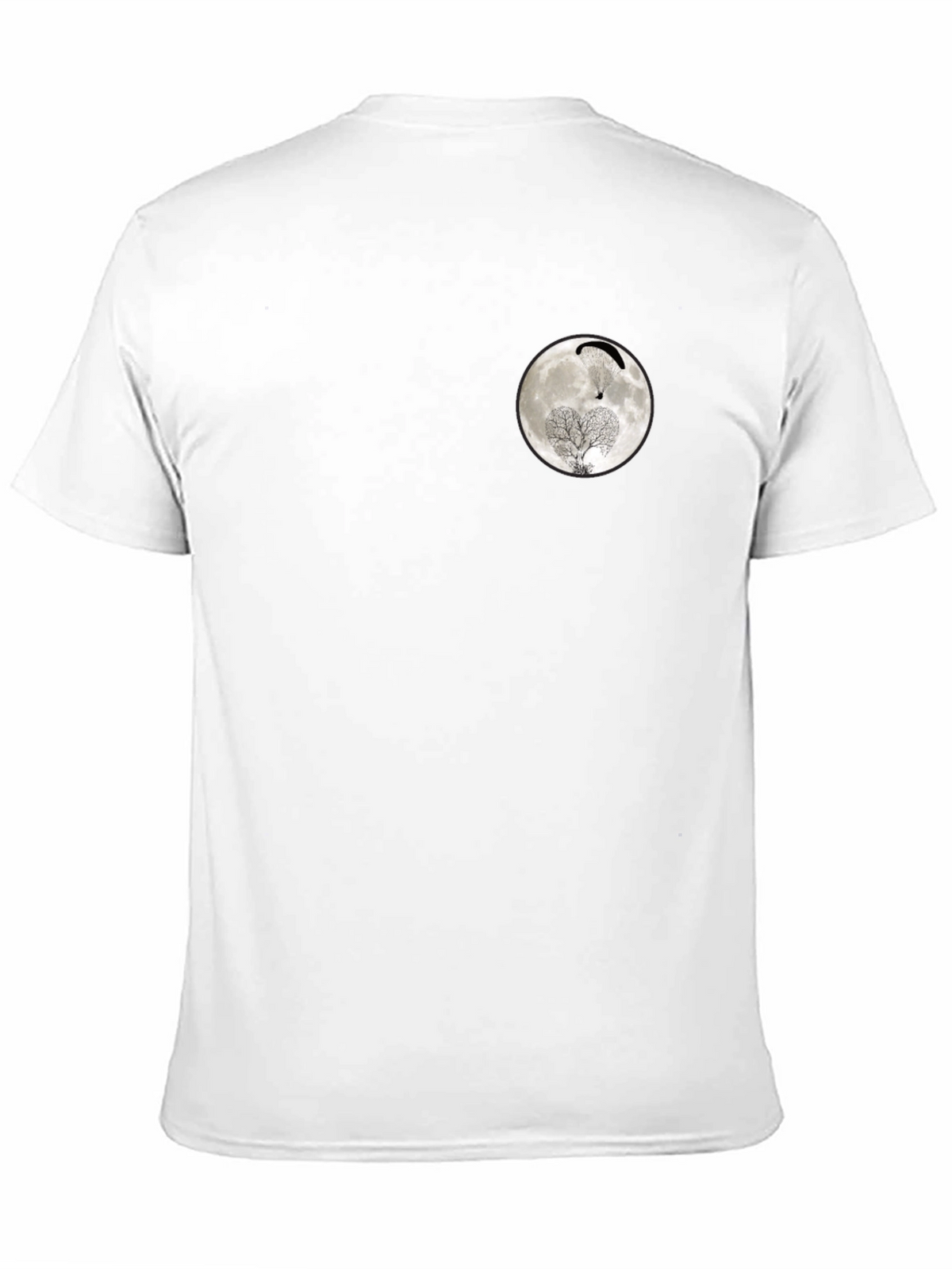 Moon Paragliding Tree Black T-Shirt
