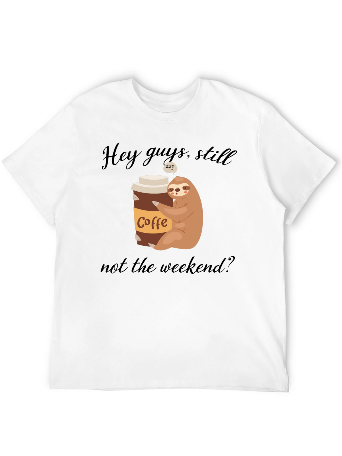 Coffee Sloth Graphic Tee - Weekend Vibes