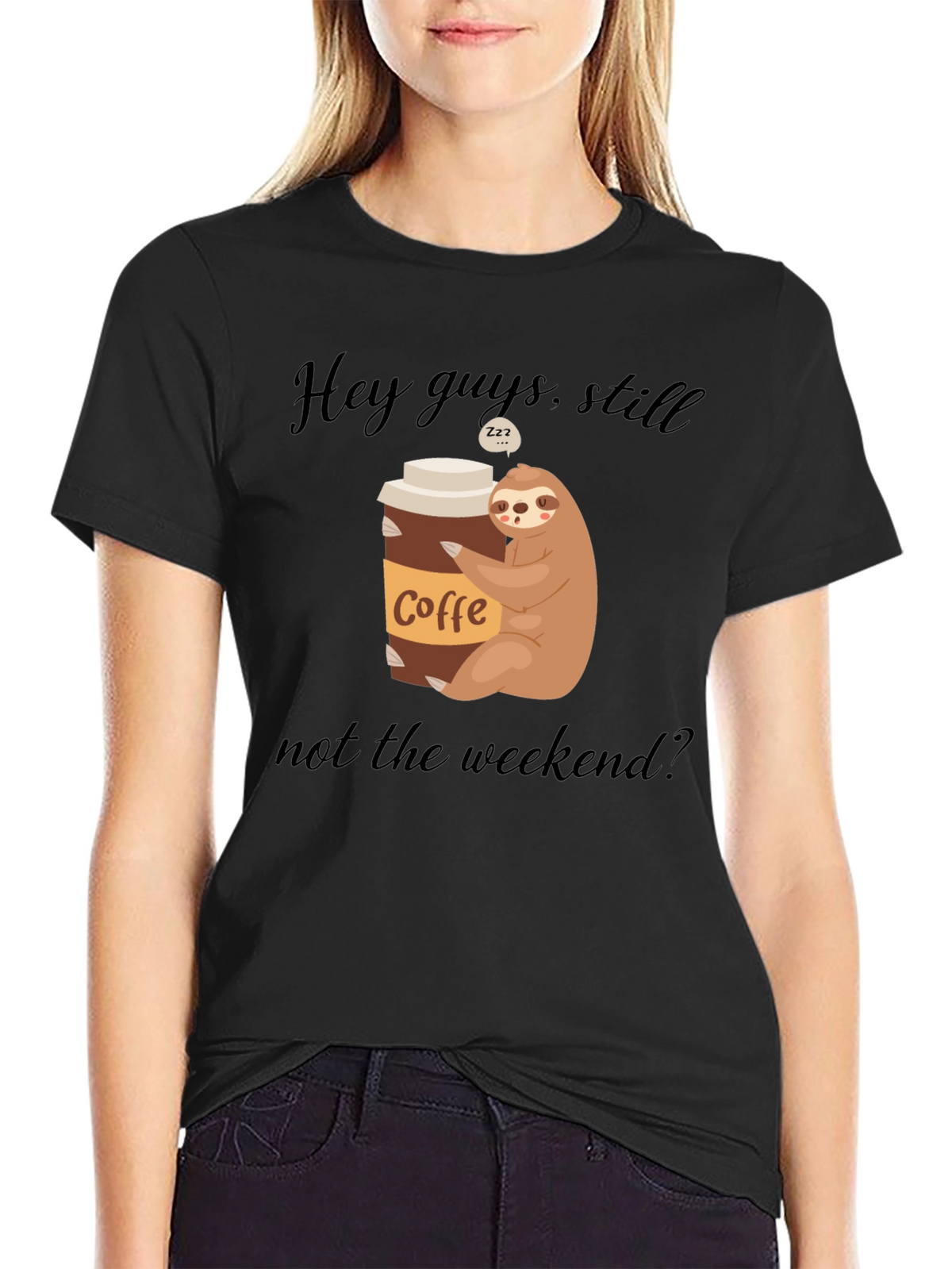 Coffee Sloth Graphic Tee - Weekend Vibes