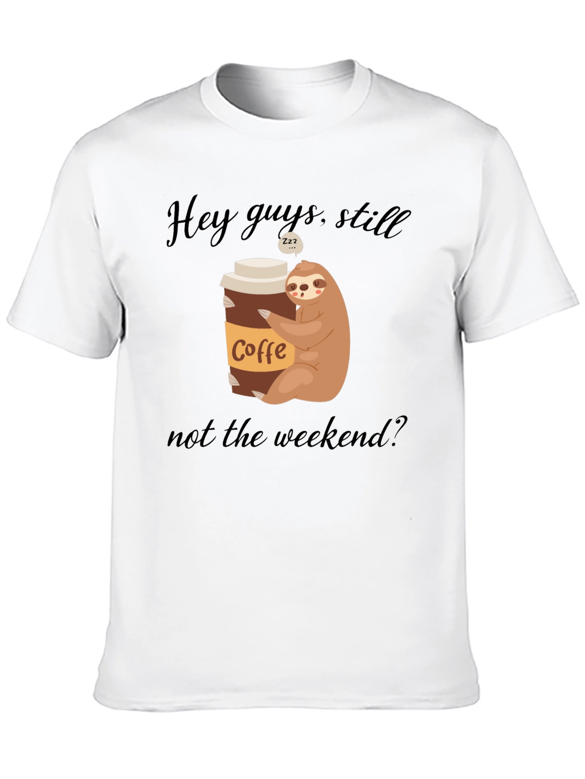 Coffee Sloth Graphic Tee - Weekend Vibes
