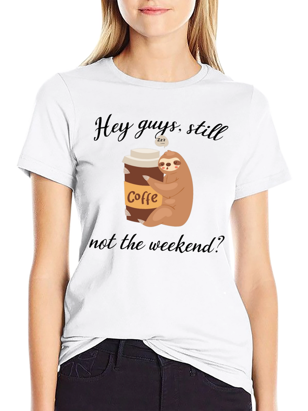 Coffee Sloth Graphic Tee - Weekend Vibes