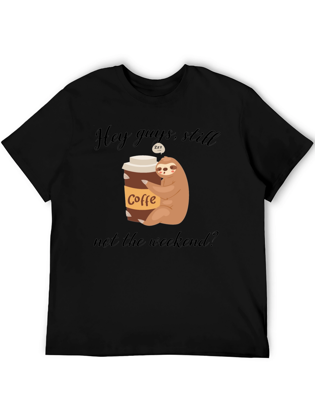 Coffee Sloth Graphic Tee - Weekend Vibes