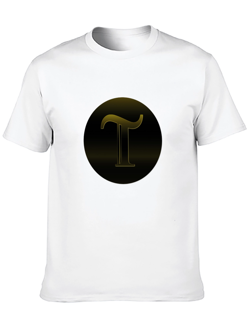 Black T-Shirt with Gold T Design