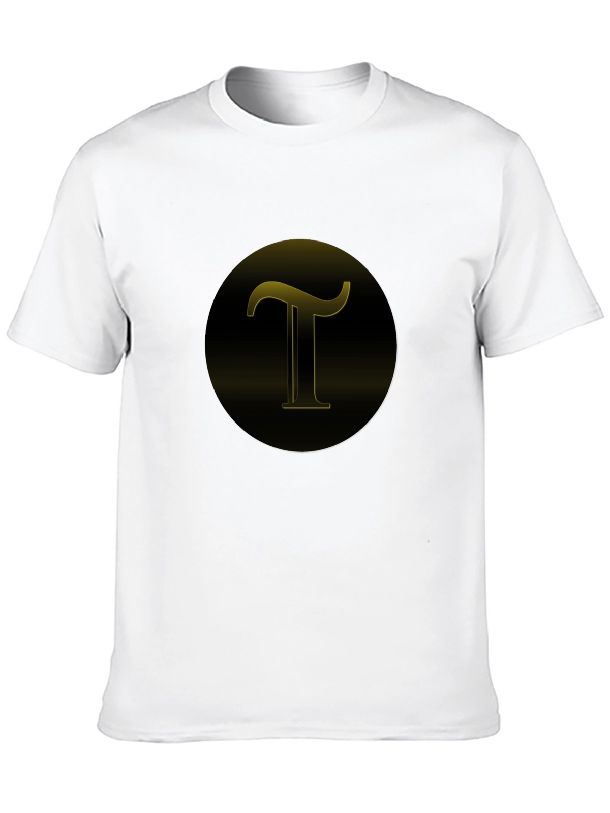 Black T-Shirt with Gold T Design