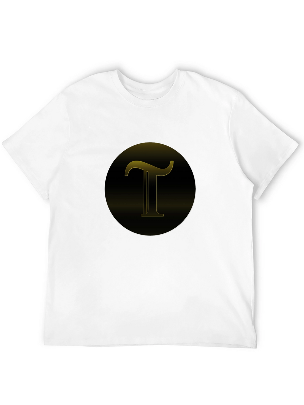Black T-Shirt with Gold T Design