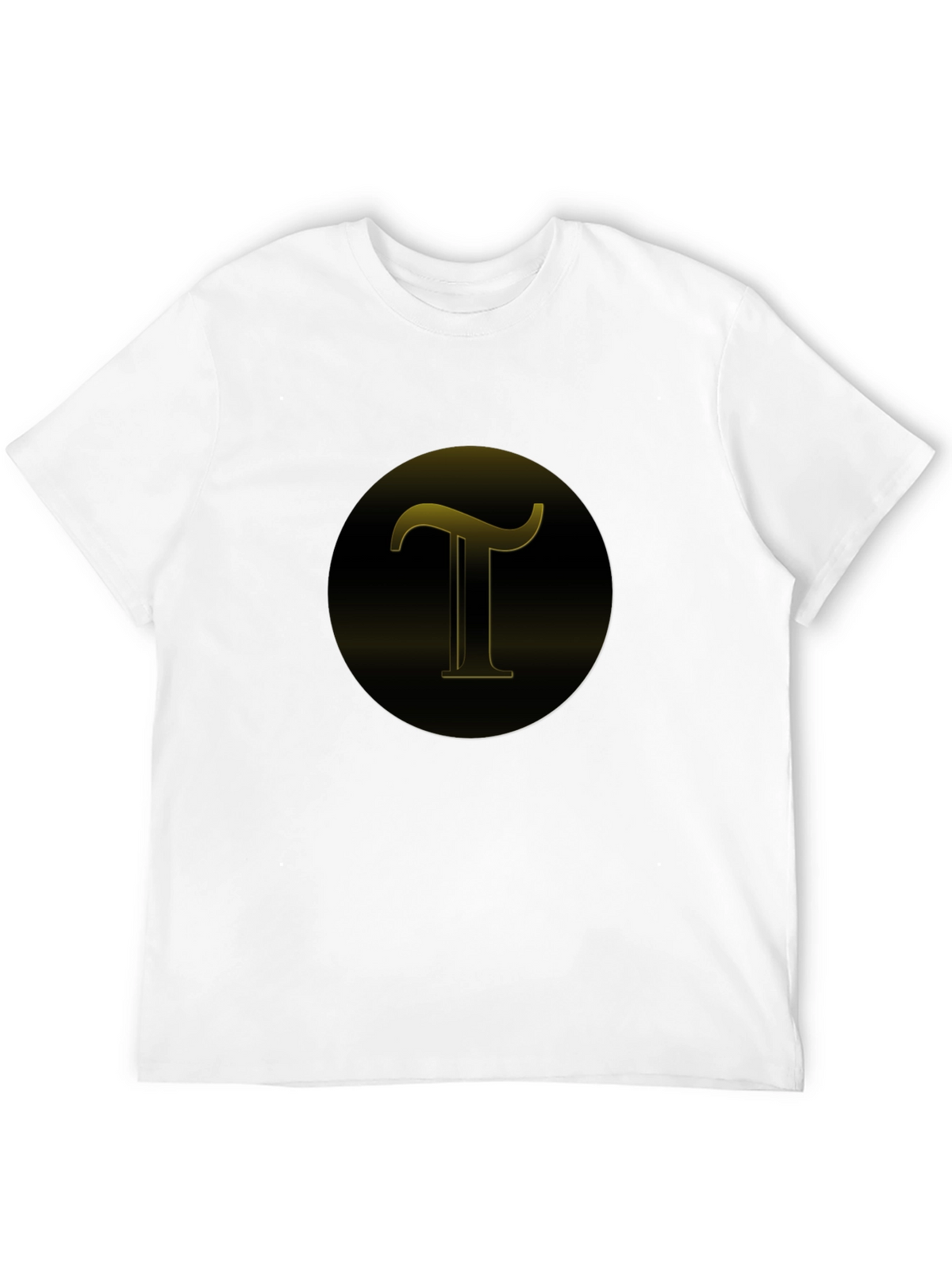 Black T-Shirt with Gold T Design