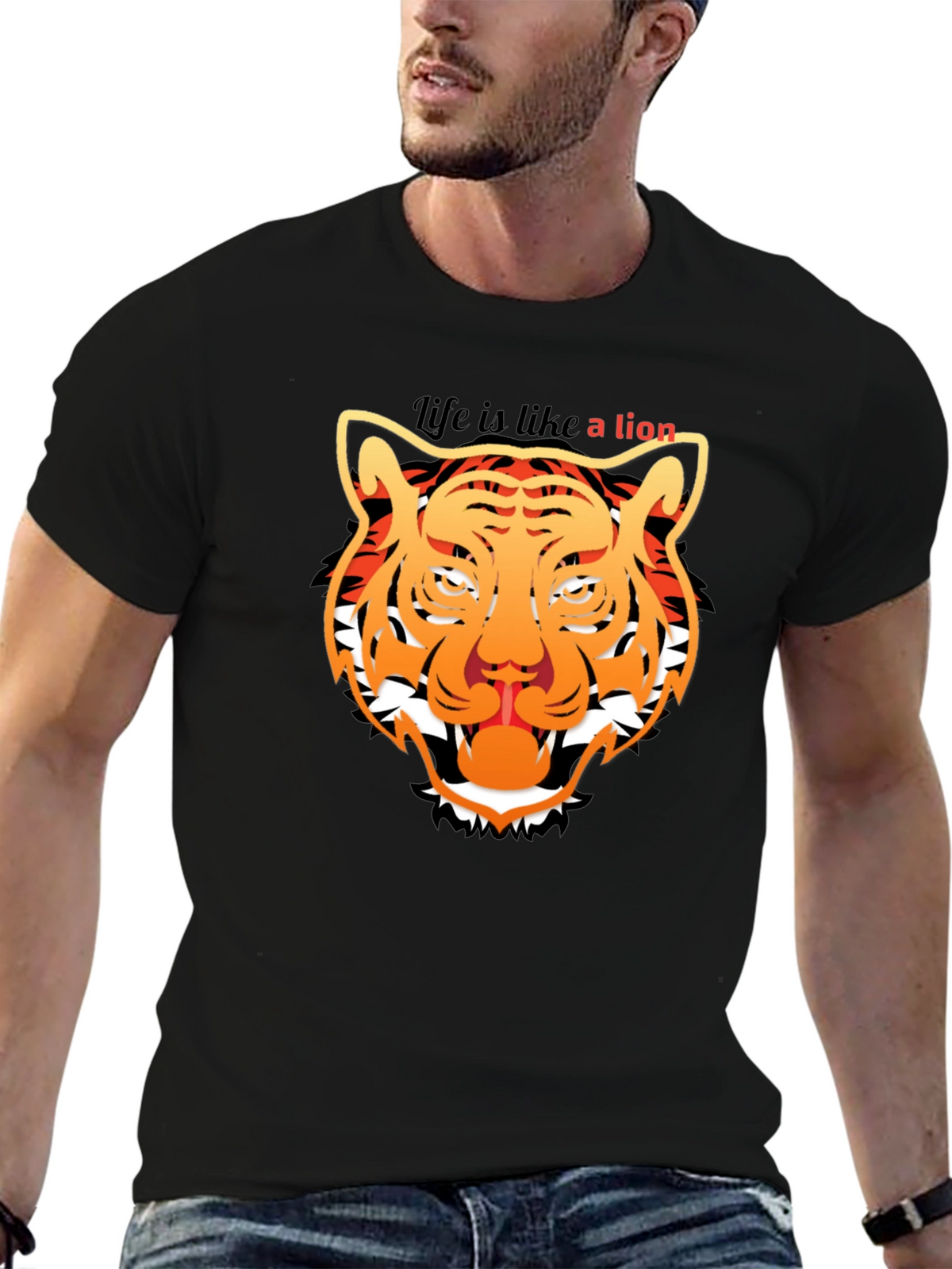 Lion Graphic Tee - Mens Black T-Shirt