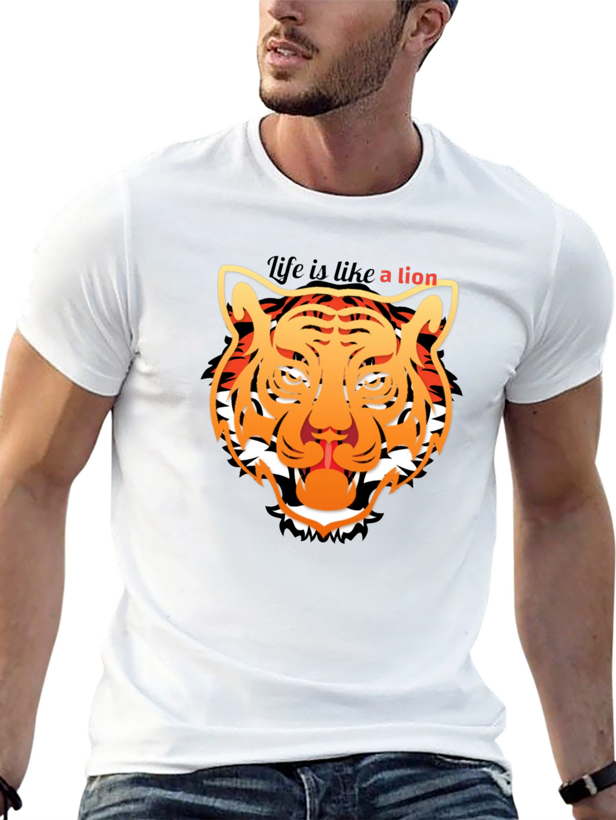 Lion Graphic Tee - Mens Black T-Shirt