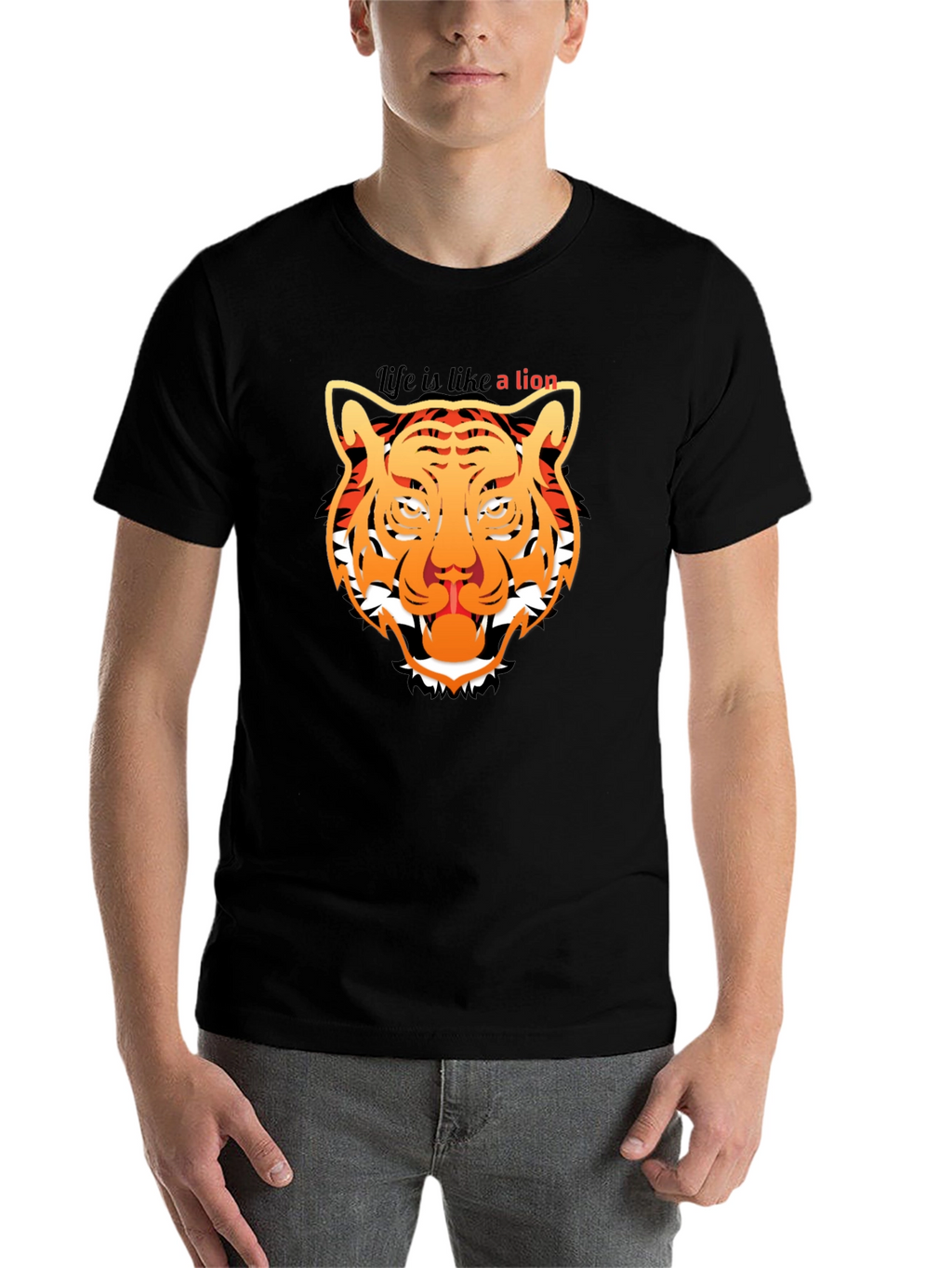 Lion Graphic Tee - Mens Black T-Shirt
