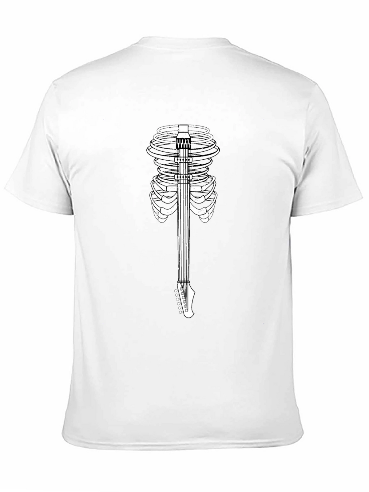 Skeleton Guitar Ribcage Graphic Tee
