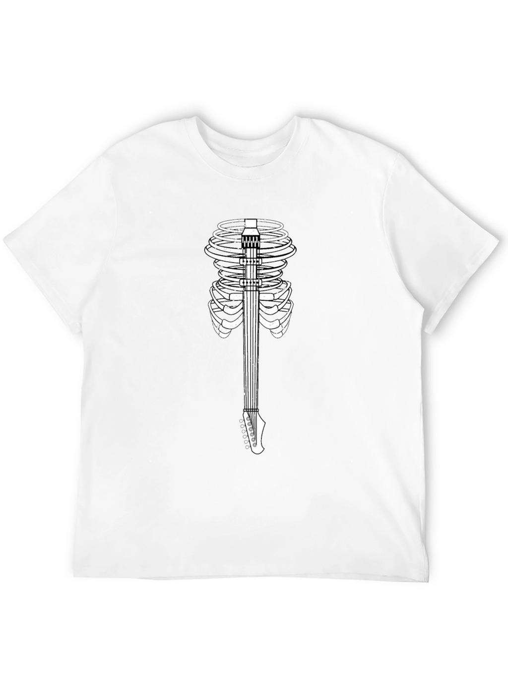 Skeleton Guitar Ribcage Graphic Tee