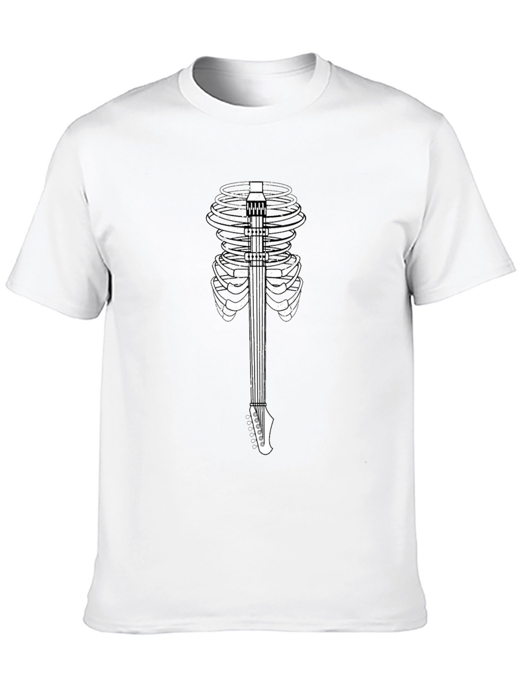 Skeleton Guitar Ribcage Graphic Tee