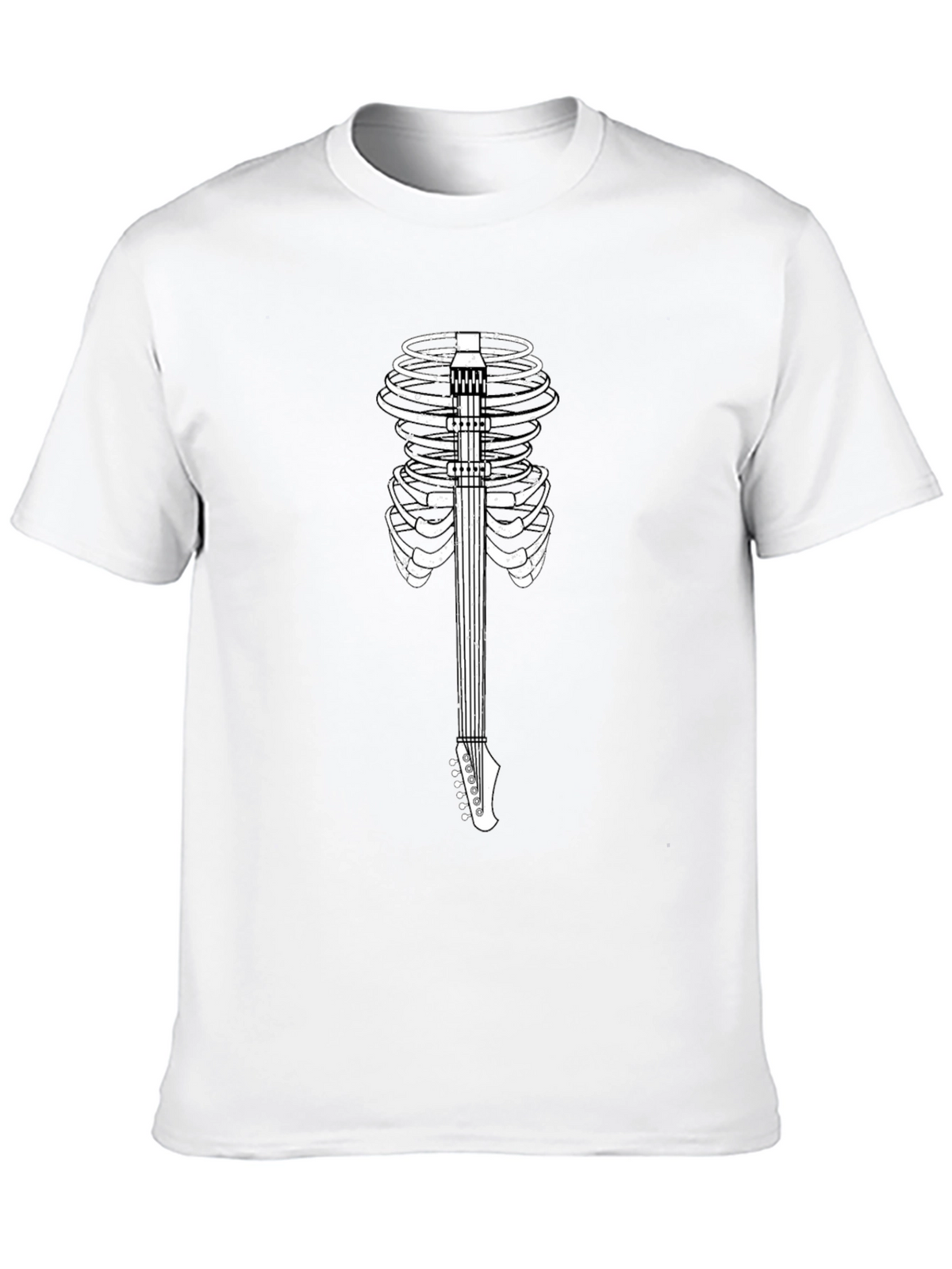 Skeleton Guitar Ribcage Graphic Tee