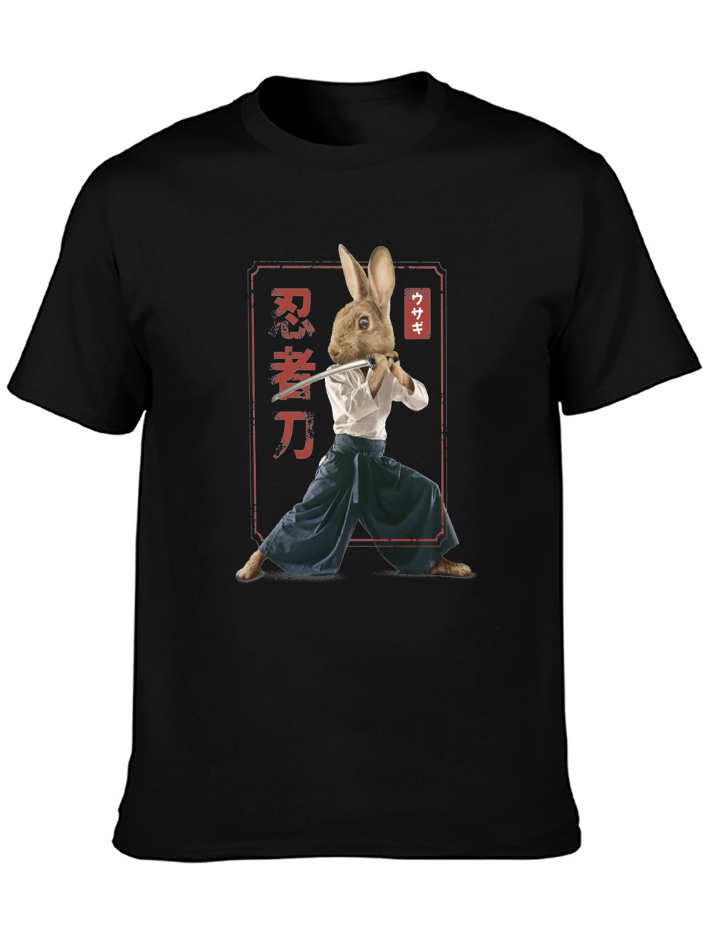 Ninja Rabbit T-Shirt - Samurai Hare Graphic Tee