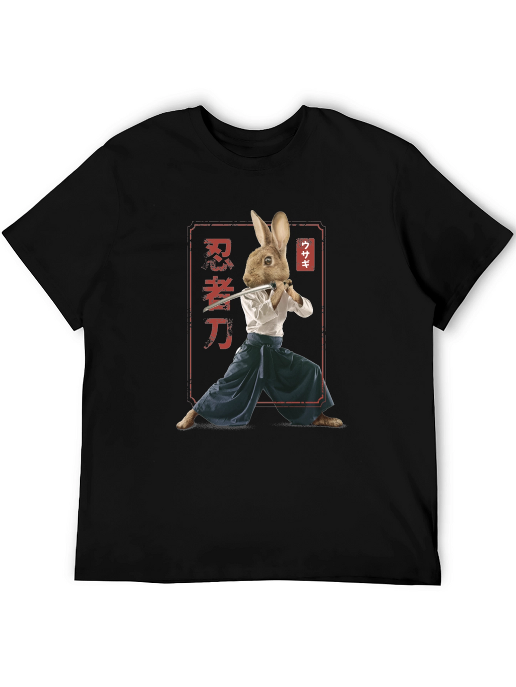 Ninja Rabbit T-Shirt - Samurai Hare Graphic Tee