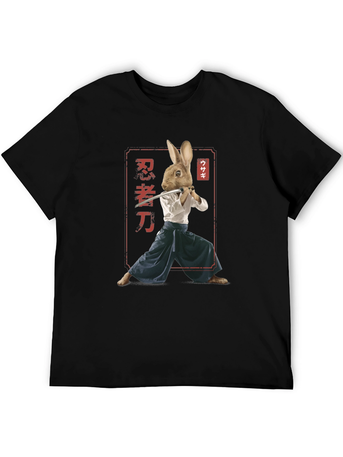Ninja Rabbit T-Shirt - Samurai Hare Graphic Tee