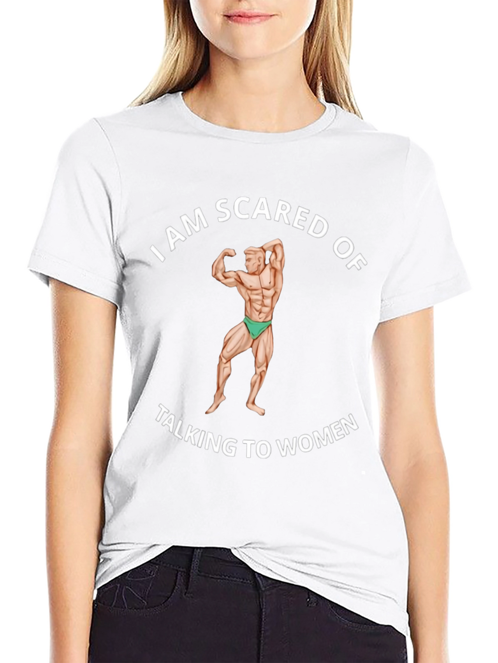 I am Scared of Talking to Women Black T-Shirt